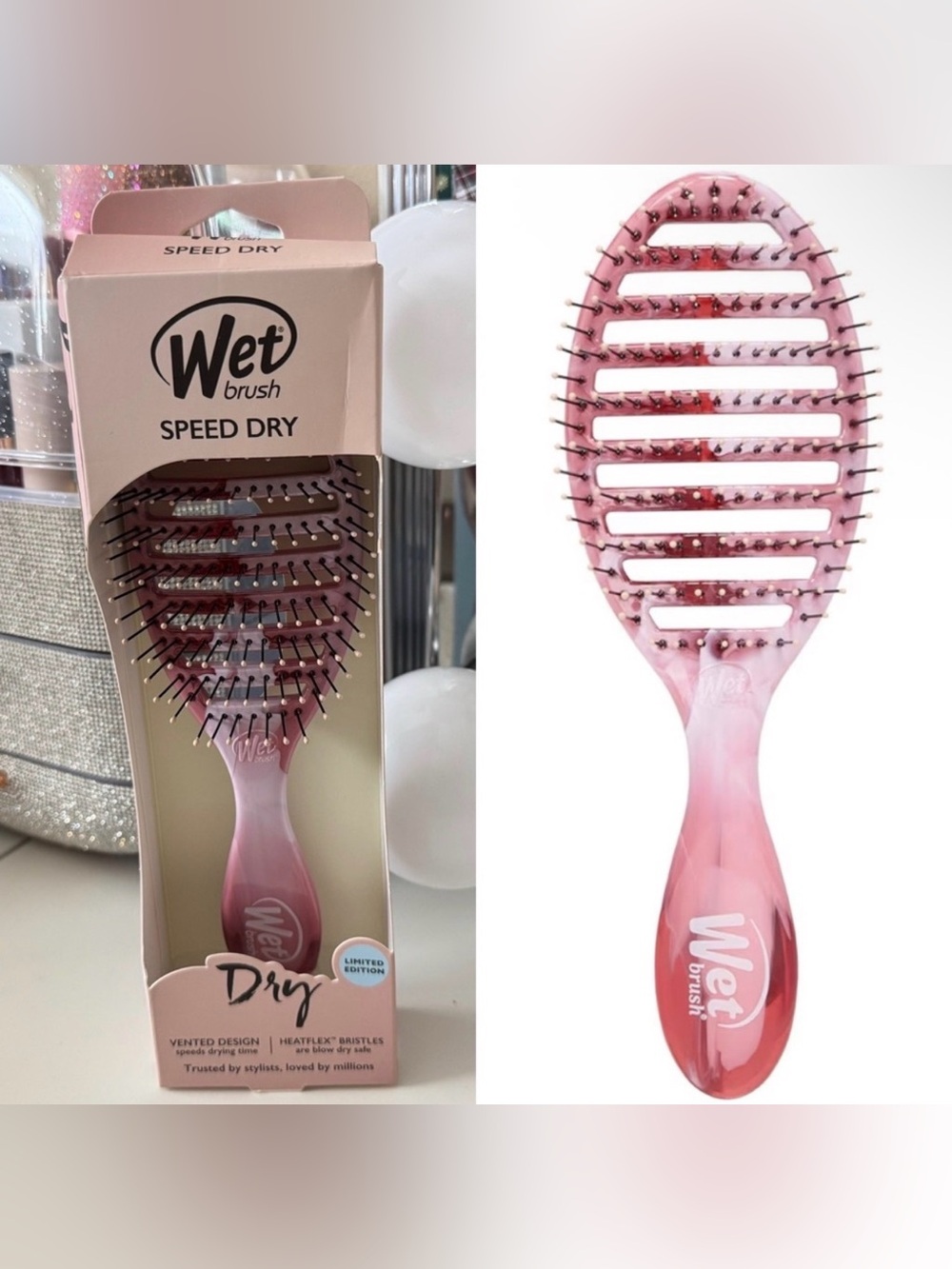Wet Brush Speed Dry Brush Pink (Sweet Seaglass) Vented Design Limited Edition